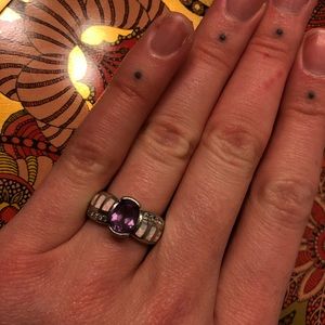 Opal sterling silver ring